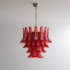 Crimson Glass Murano Petals Chandelier