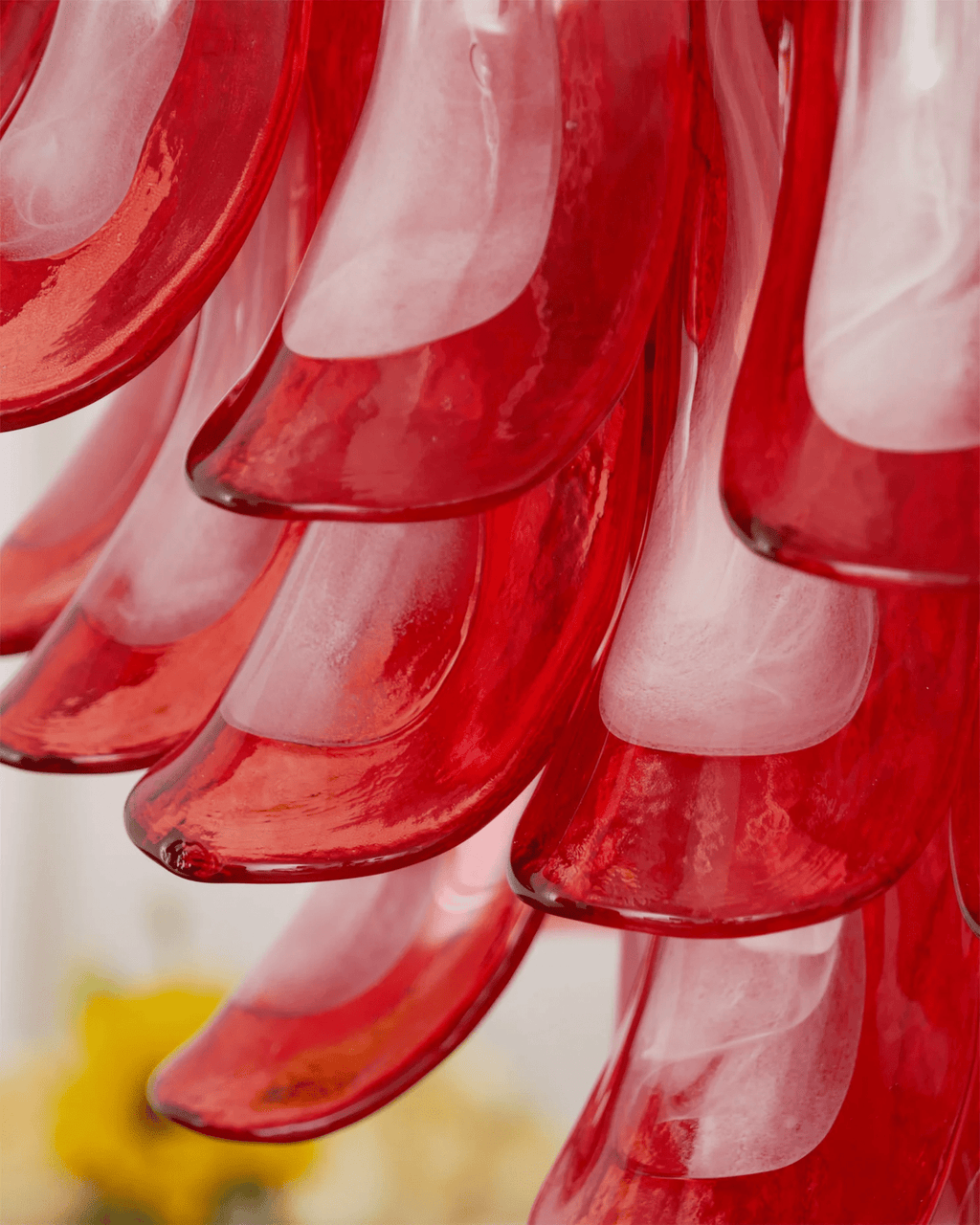 Crimson Glass Murano Petals Chandelier
