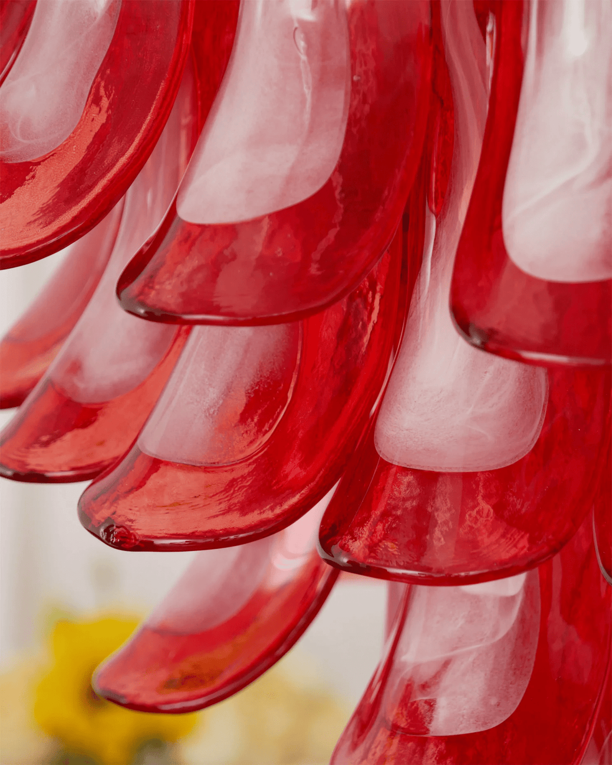 Crimson Glass Murano Petals Chandelier
