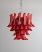 Crimson Glass Murano Petals Chandelier