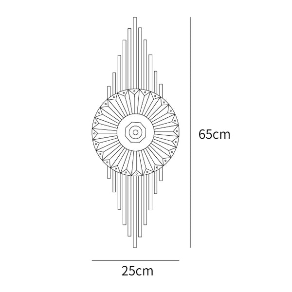 Crystal Gear Gold Wall Light