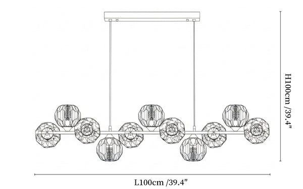 Crystal Glass Ball Chandelier