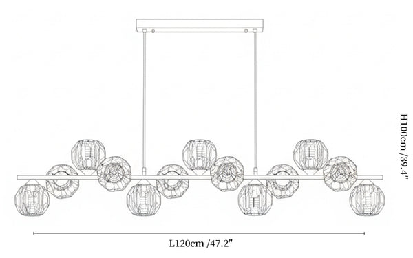 Crystal Glass Ball Chandelier