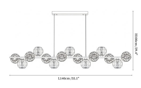 Crystal Glass Ball Chandelier
