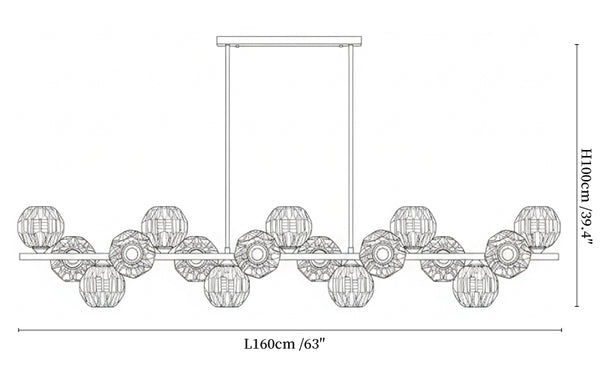 Crystal Glass Ball Chandelier