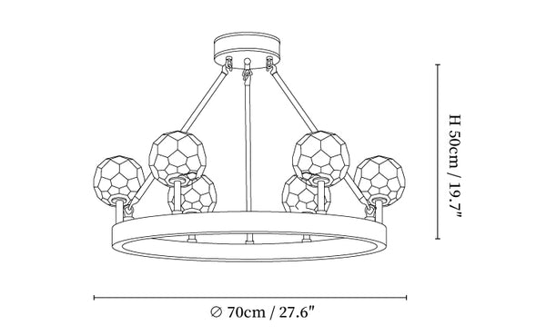 Crystal Round Golden Chandelier