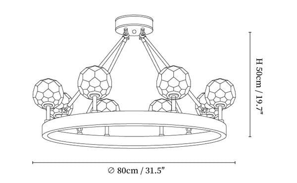 Crystal Round Golden Chandelier