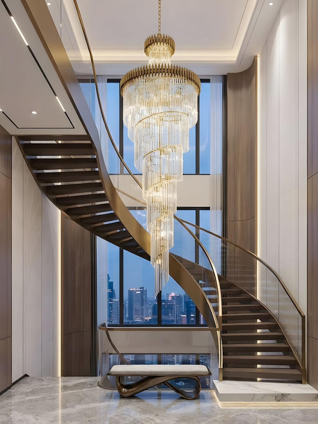 Crystal Spiral Chandelier
