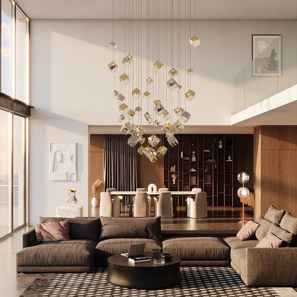 Cubic Luster Cascade Chandelier