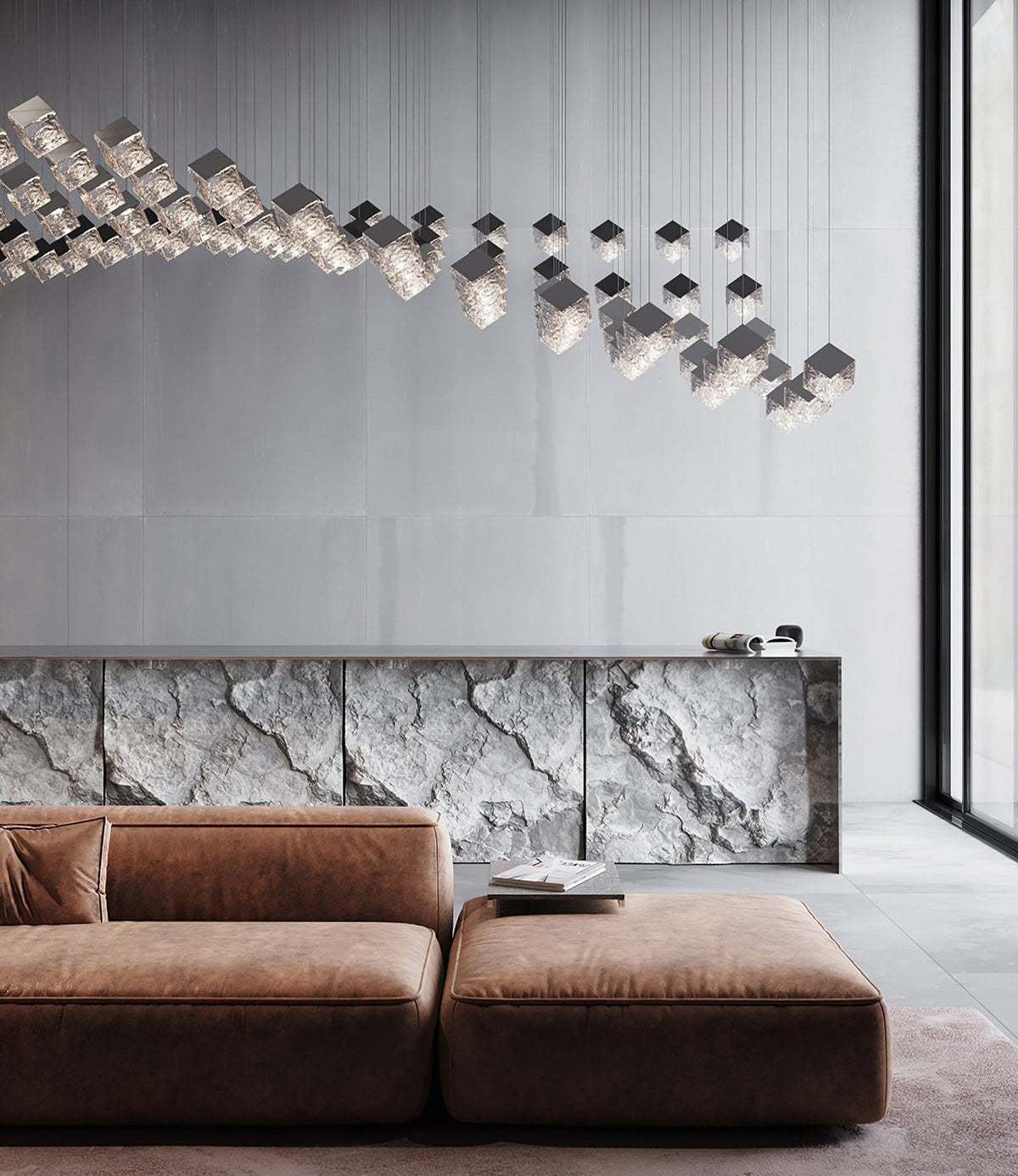 Cubic Luster Cascade Chandelier