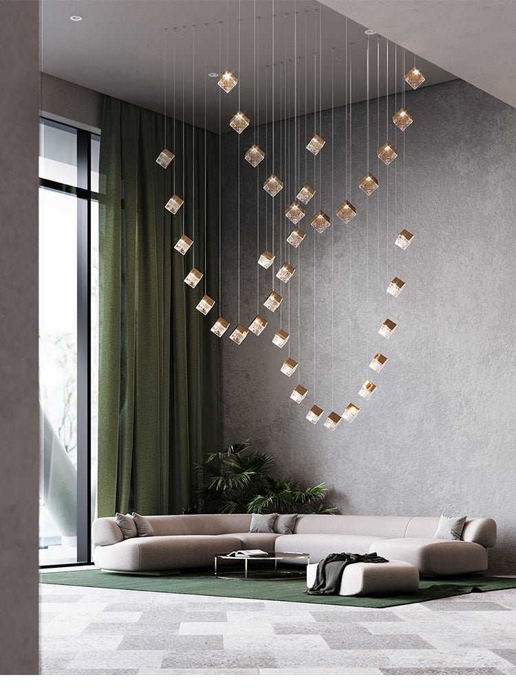 Cubic Luster Cascade Chandelier