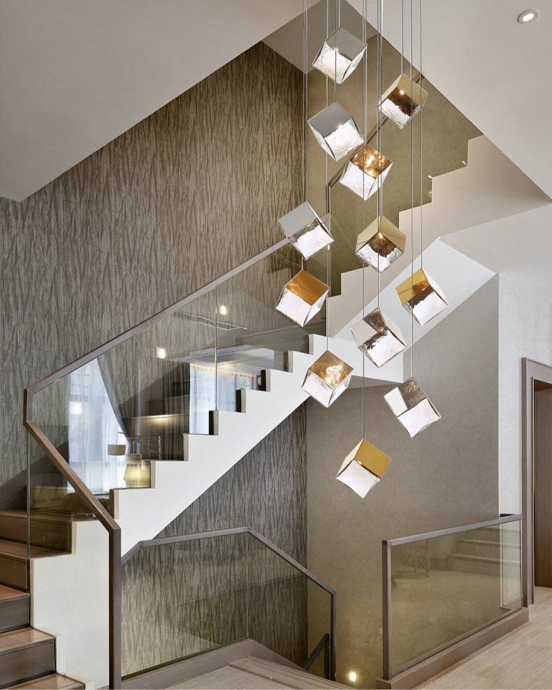 Cubic Luster Cascade Chandelier