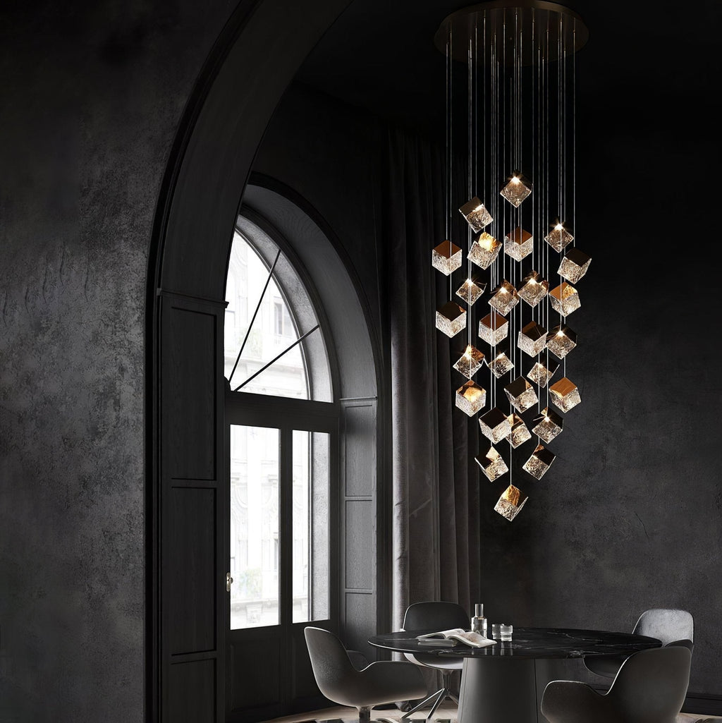 Cubic Luster Cascade Chandelier
