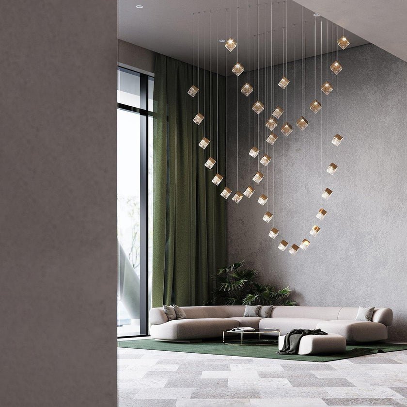 Cubic Luster Cascade Chandelier