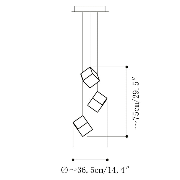 Cubic Luster Cascade Chandelier
