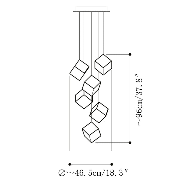 Cubic Luster Cascade Chandelier