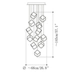Cubic Luster Cascade Chandelier