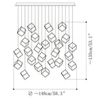Cubic Luster Cascade Chandelier