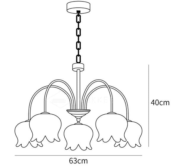 Curved Arm Bell Chandelier
