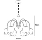 Curved Arm Bell Chandelier