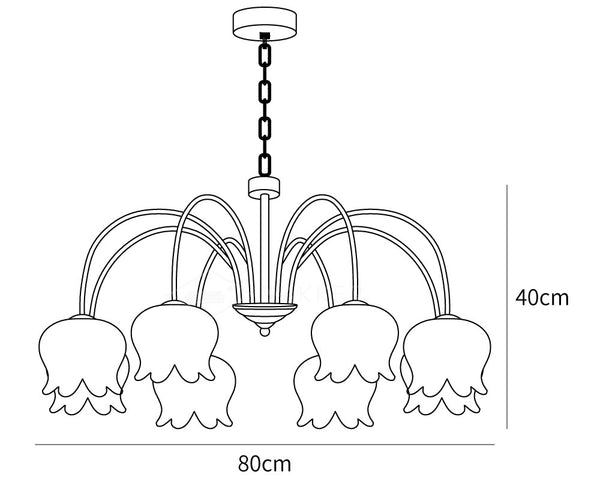 Curved Arm Bell Chandelier