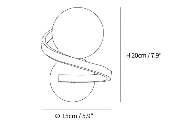 Curved Brass Wall Lamp