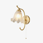 Curved Gooseneck Brass Glass Sconce