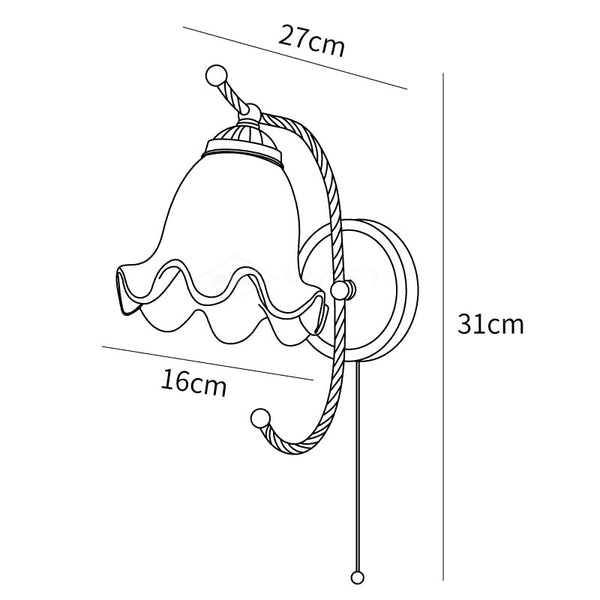 Curved Gooseneck Brass Glass Sconce