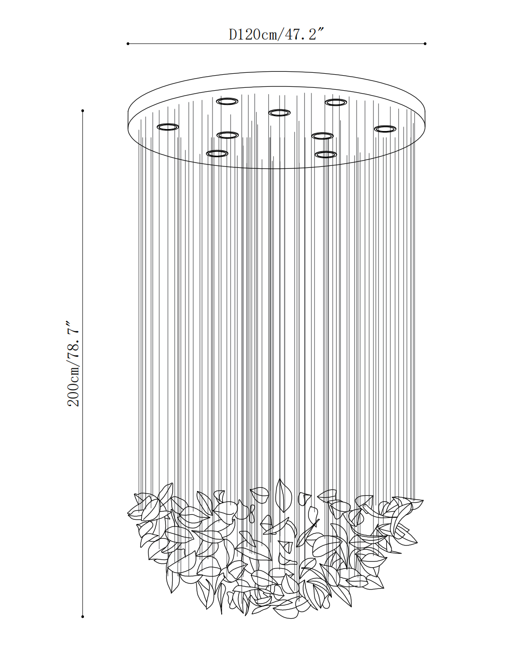 Windswept Leaf Chandelier