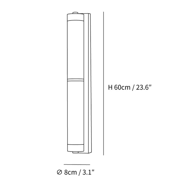 Cylindra Alabaster Brass Wall Light