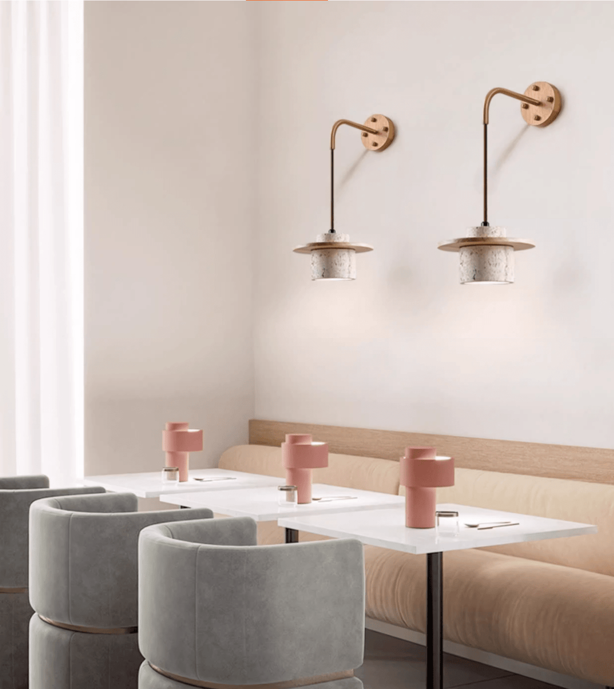 Cylindrical Stone Sconce