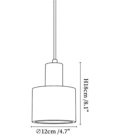 Cylindrical Travertine Pendant Lamp