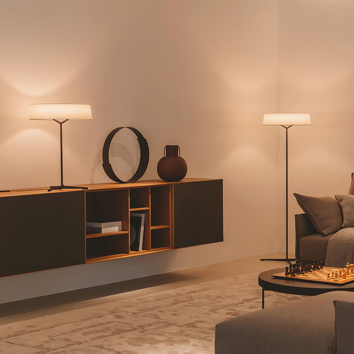 Paper Glow Circular Floor Lamp