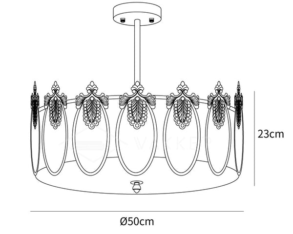 Decorative Pattern Glass Round Chandelier