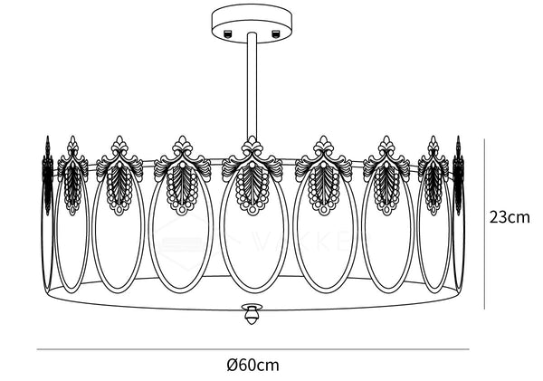 Decorative Pattern Glass Round Chandelier