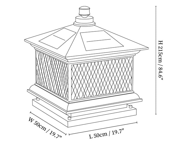 Diamond Solar Post Outdoor Light