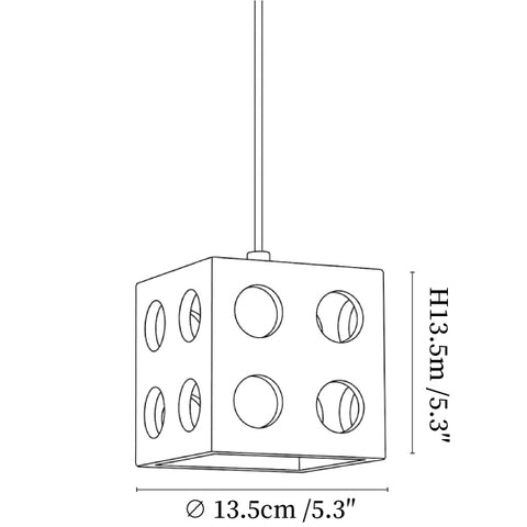 Dice Travertine Pendant Light