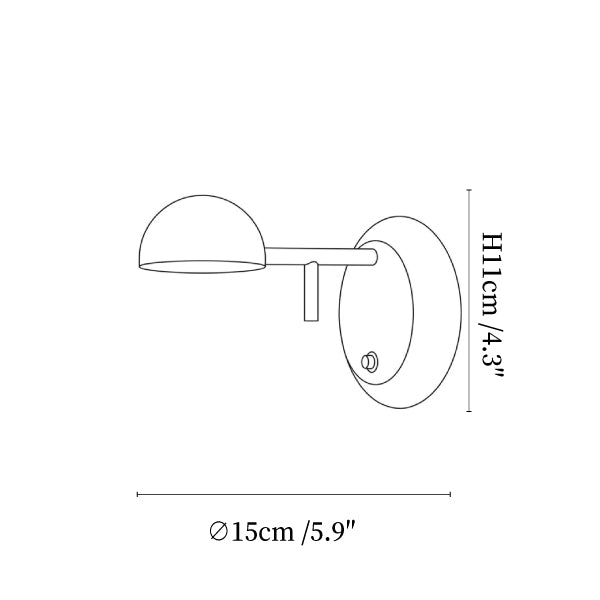 Disc Base Dome Wall Sconce