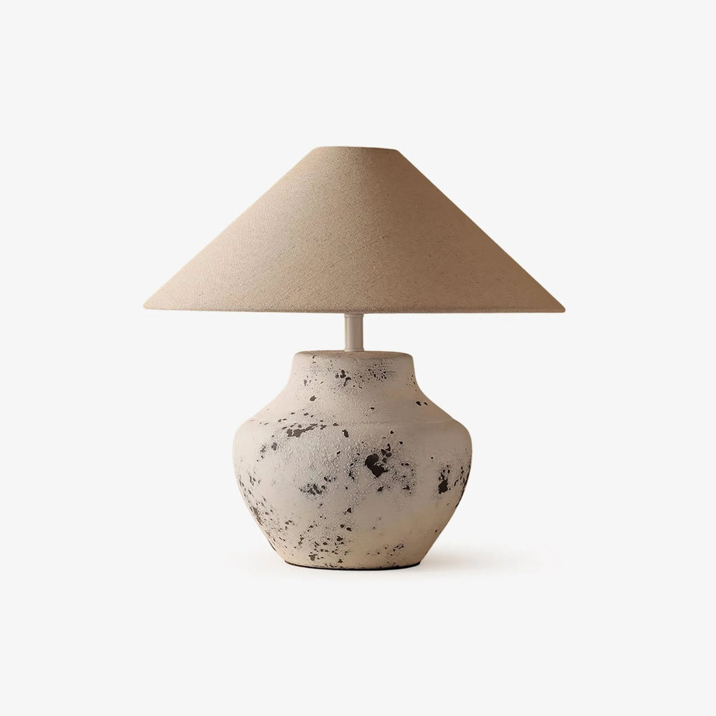 Distressed White Ceramic Table Lamp