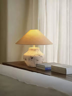 Distressed White Ceramic Table Lamp