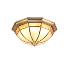 Dome Brass Flush Ceiling Lamp