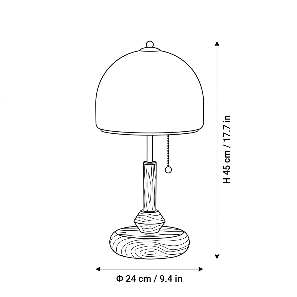 Dome Wooden Table Lamp