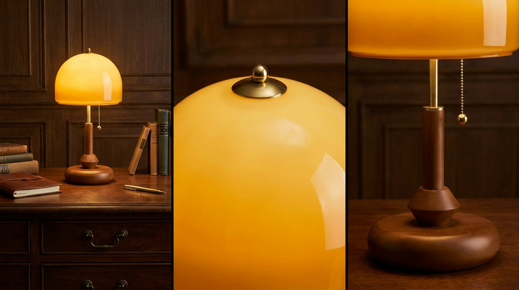 Dome Wooden Table Lamp