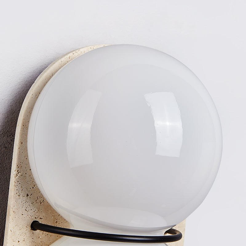 Double Globe Travertine Wall Sconce