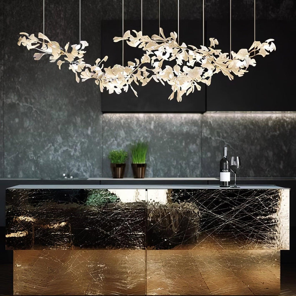 Double Layer Combination Gingko Chandelier