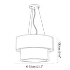 Double Layer Cotton Drum Pendant Lamp
