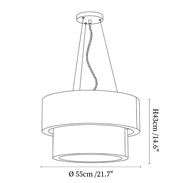 Double Layer Cotton Drum Pendant Lamp