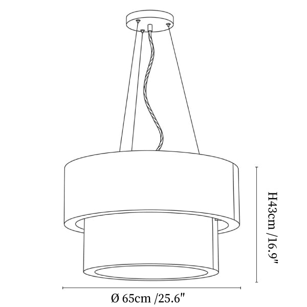Double Layer Cotton Drum Pendant Lamp