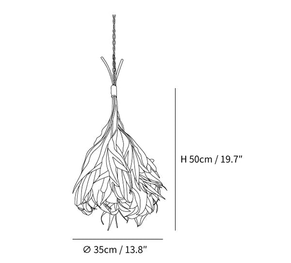 Dried Branch Leaf Pendant Lamp