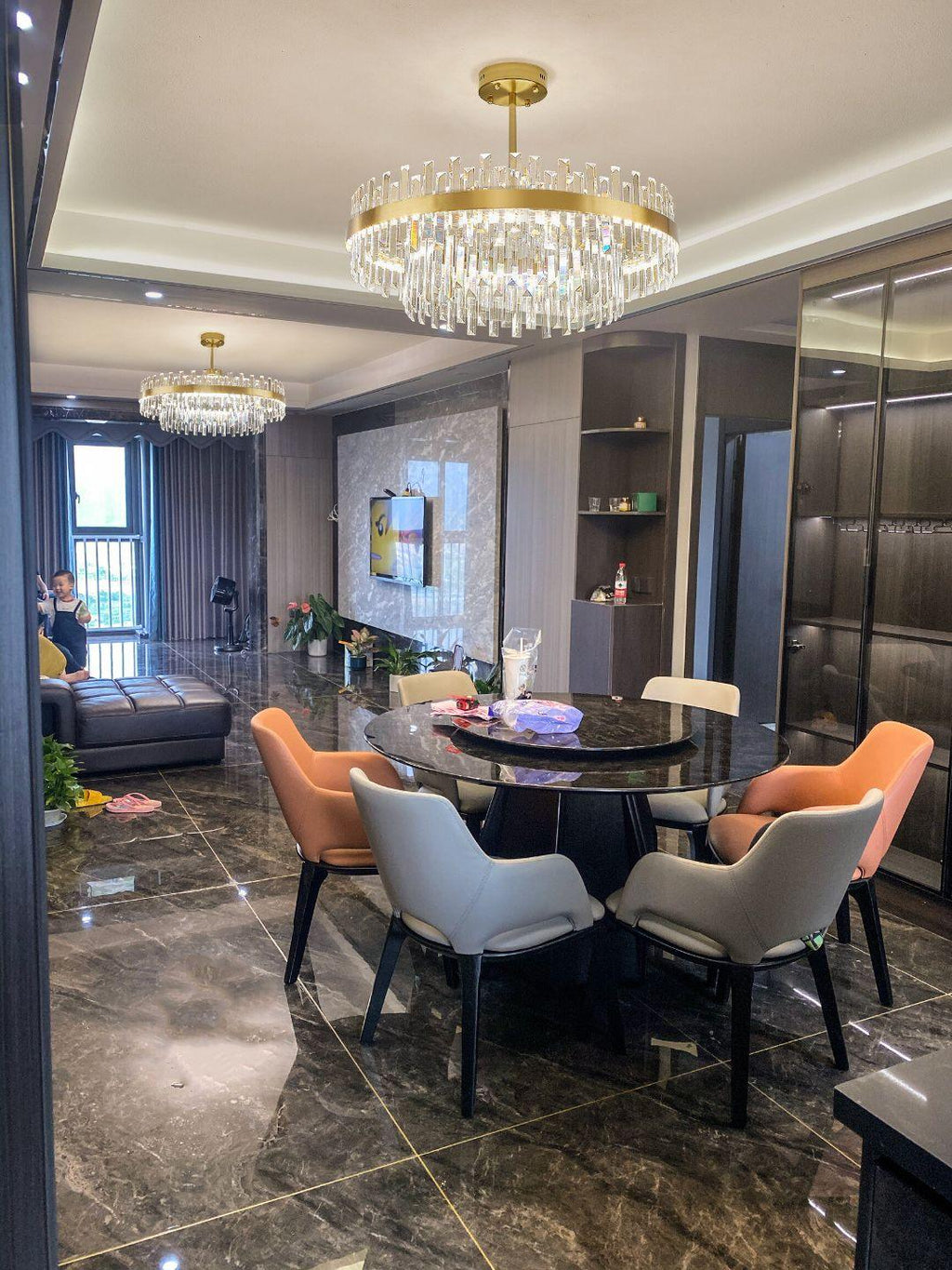 Drum Glass Chandelier